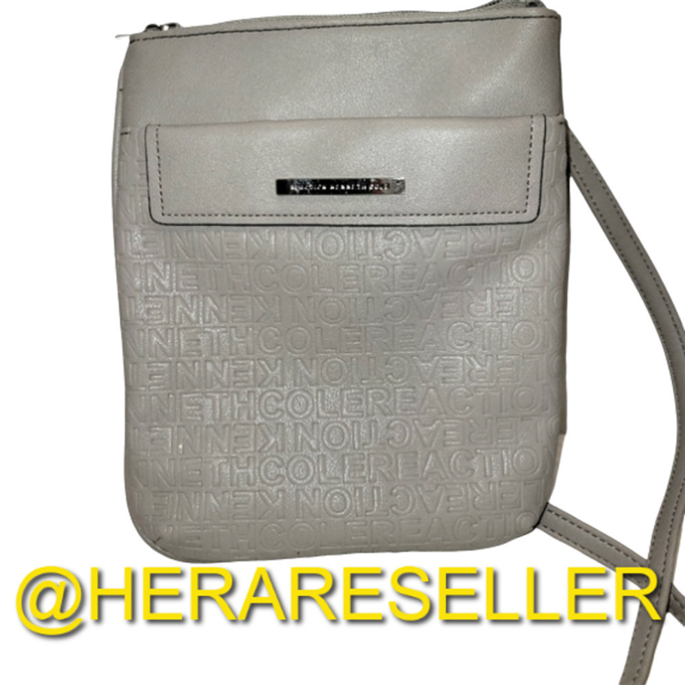 Kenneth Cole Reaction Cross body Grey Adjustable Zipper Purse